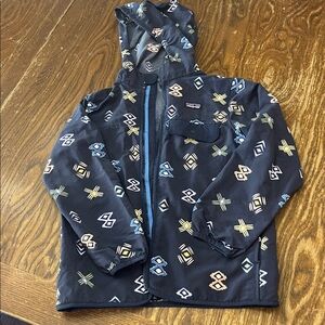 Patagonia Geometric Pattern rain Jacket - Blue and Gray